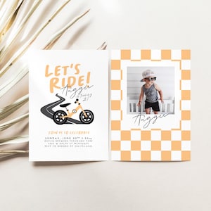 Let's Ride Bike Birthday Invite | Boy or Girl | Kids | BMX Party | racing Party | Bicycle birthday | Let's Ride!