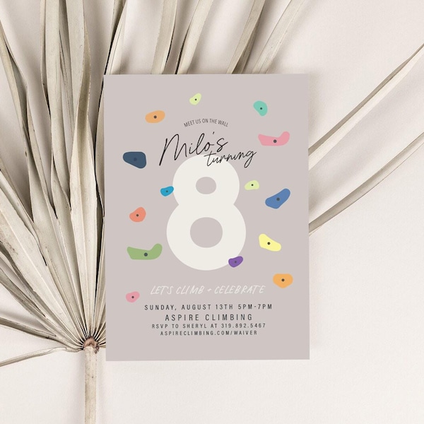 Rock Climbing Birthday | Rock Wall Gym | Printable Invite | Custom Design | RockWall Theme | You Rock Custom design | Print at home