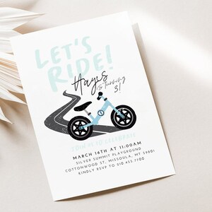 Let's Ride Bike Birthday Invite | Boy or Girl | Kids | BMX Party ...
