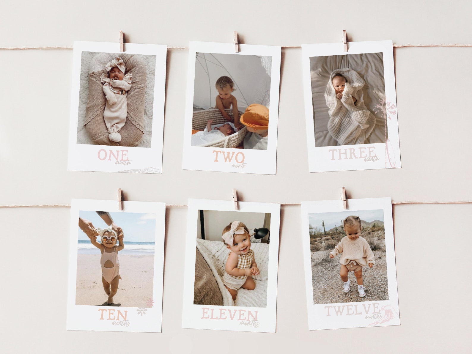 Surfer First Birthday Monthly Photo Banner | Custom Baby Milestone ...