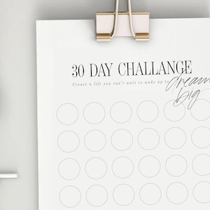 30 day Challenge Chart | 60 Day | Instant download | Aesthetic Fitness Goals Diet | 2 | Family | Goal Setting | Habit Tracker