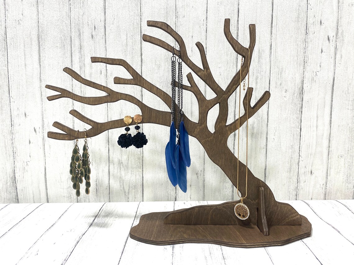 Jewelry Stand Wooden Jewelry Tree Stand Jewelry Organizer Etsy