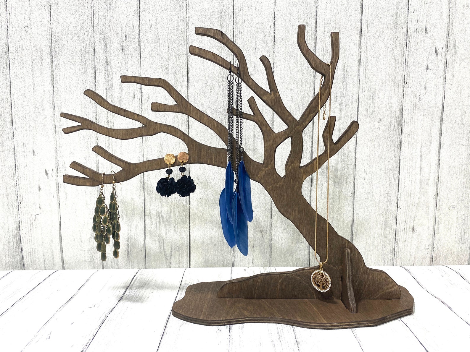 Jewelry Stand Wooden Jewelry Tree Stand Jewelry Organizer Etsy