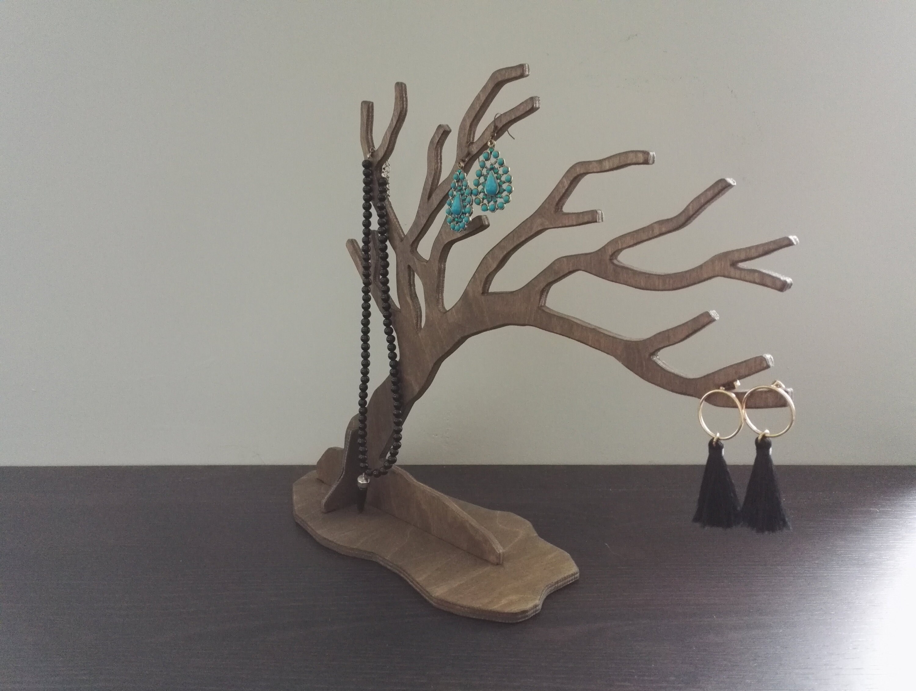 Jewelry stand Wooden jewelry tree stand Jewelry organizer Etsy