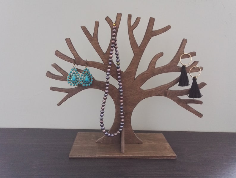 Jewelry stand Wooden jewelry tree stand Jewelry organizer Etsy