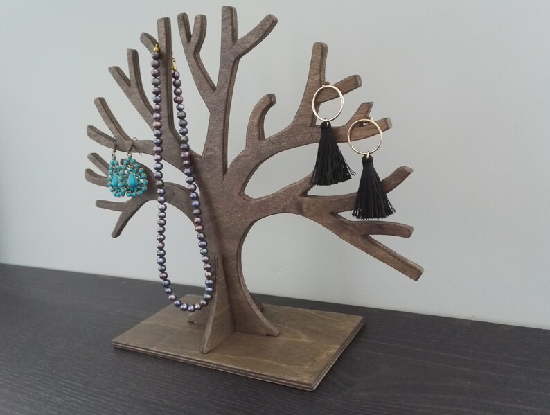 Jewelry stand Wooden jewelry tree stand Jewelry organizer Etsy