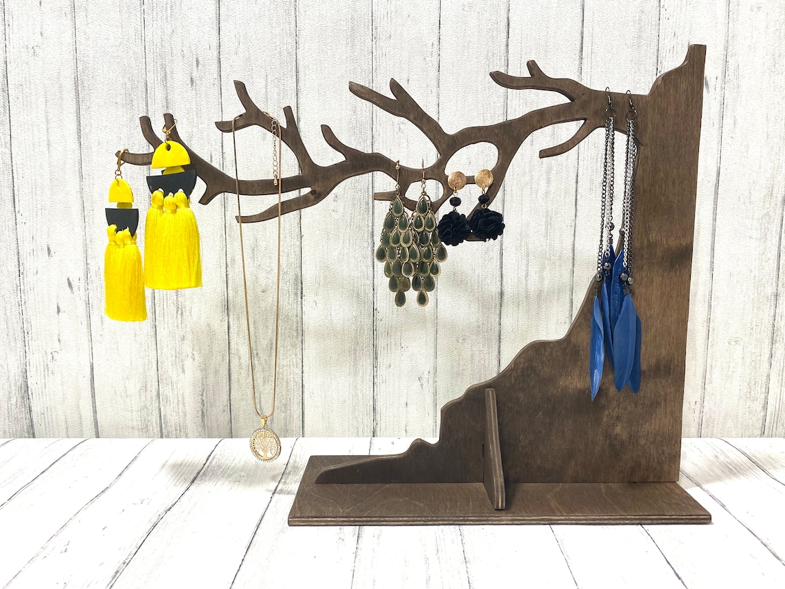 Jewelry Stand Wooden Jewelry Tree Stand Jewelry Organizer Etsy