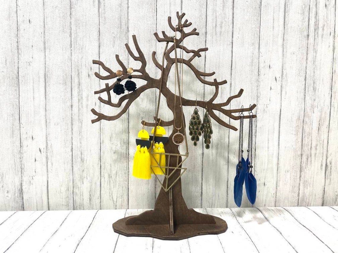 Jewelry Stand Wooden Jewelry Tree Stand Jewelry Organizer Etsy