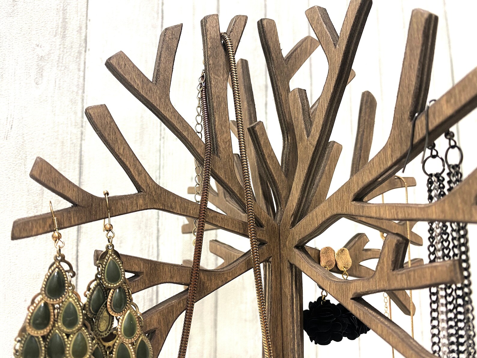 Jewelry Stand Wooden Jewelry Tree Stand Jewelry Organizer Etsy