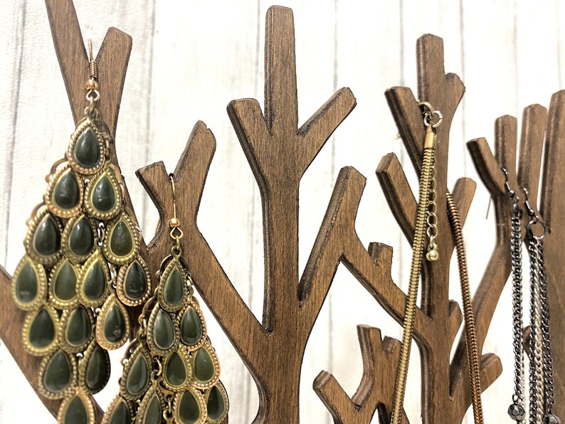 Jewelry Stand Wooden Jewelry Tree Stand Jewelry Organizer Etsy