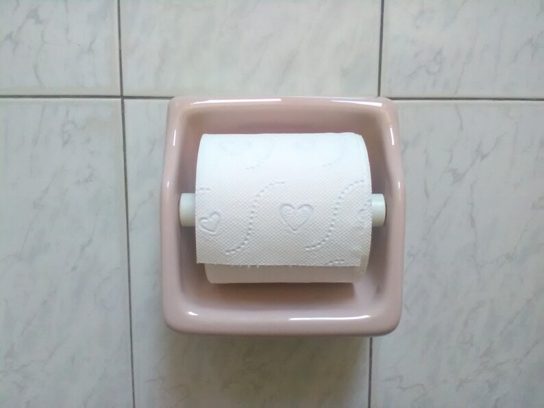vintage toiletpapier houder-wc rol houder roze porseleinen-wc | etsy