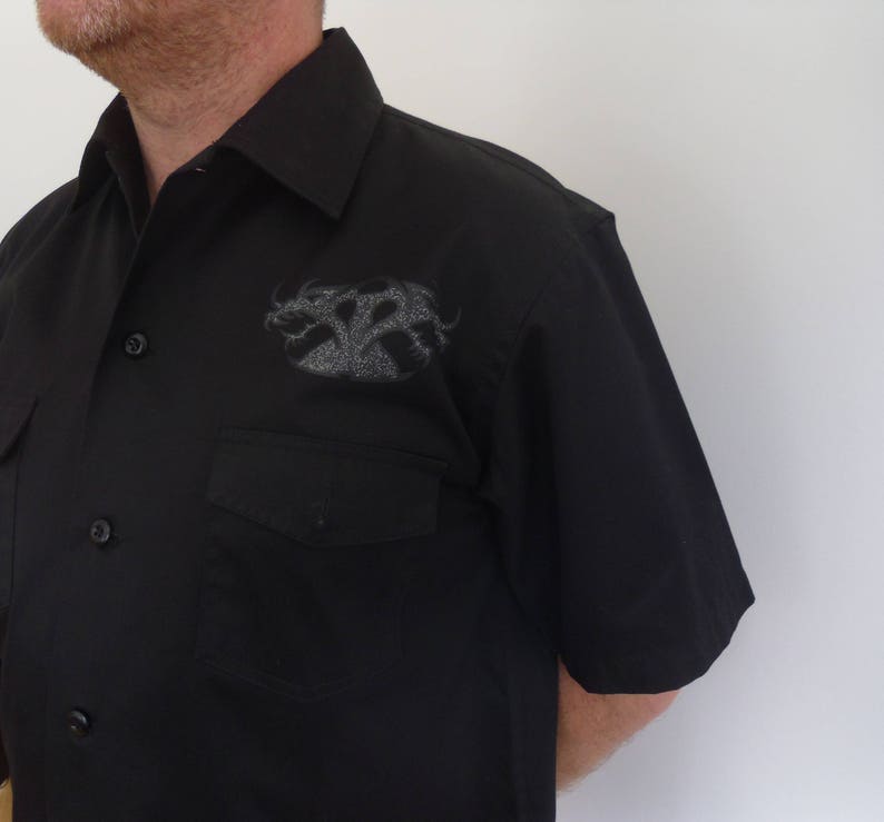 Black man shirt with dragonJapanese shirtgift for him