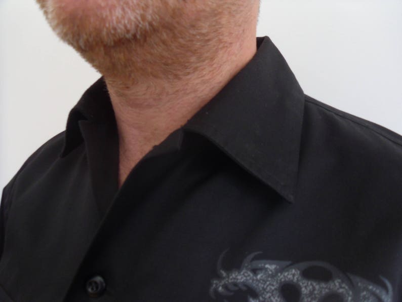 Black man shirt with dragonJapanese shirtgift for him