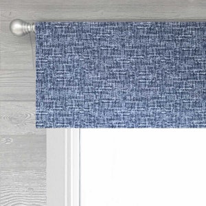 Lined Flat Valance; Straight Valance Print in Dark Blue, ; Palette in Italian Denim; up to 52"W