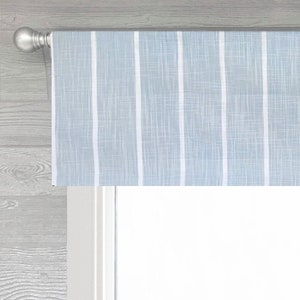 Lined Flat Valance Modern Farmhouse Stripe Straight Valance Dark Blue, Navy, Gray, Green Windridge up to 52W image 1