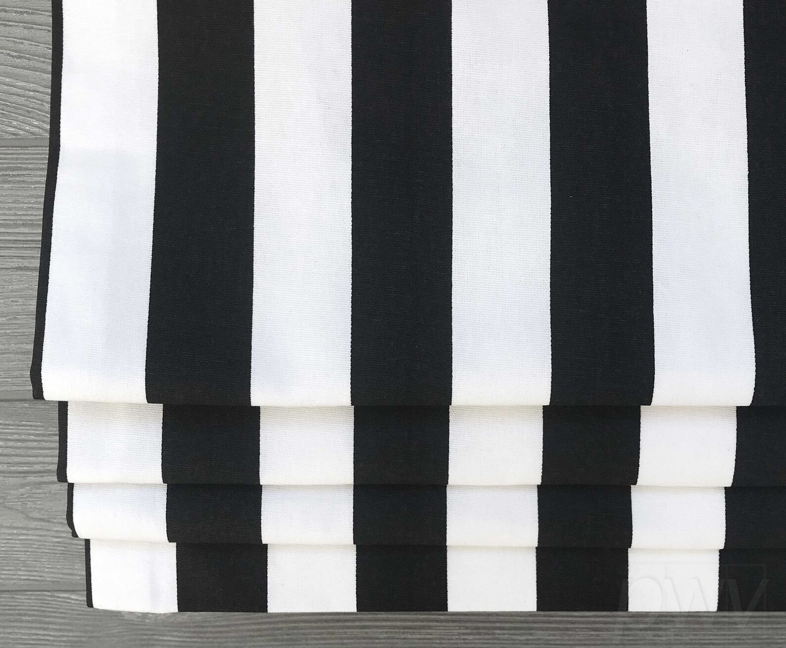 Lined Faux Fake Flat Roman Shade Valance Bold Black and White Etsy