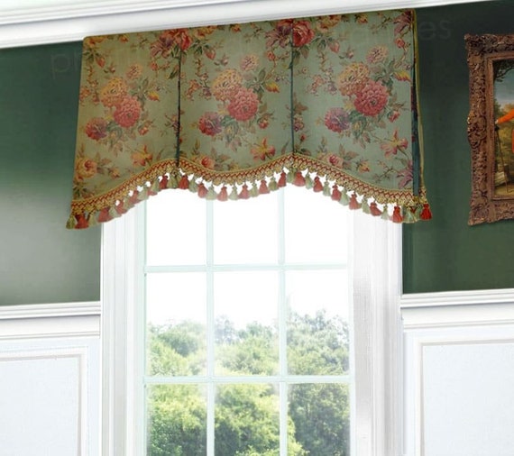 Custom Board Mounted Valance Scalloped Inverted Box Pleat Etsy