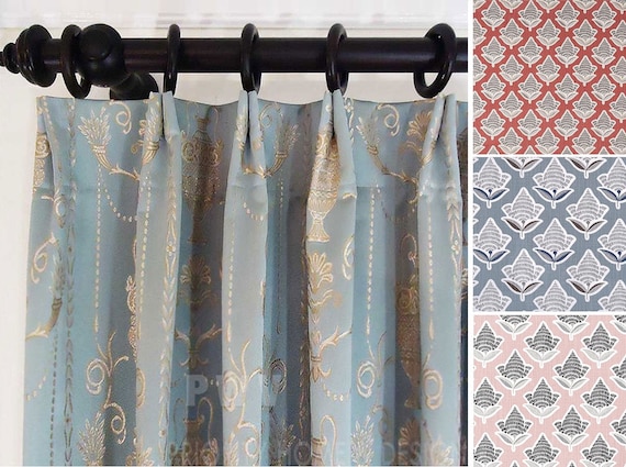 Custom Euro Pleat Curtain Drapery Panels Pinch French Pleat Etsy