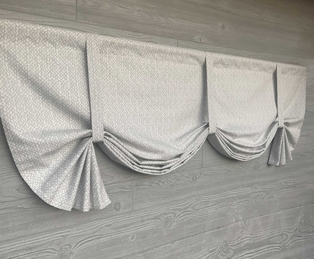 Custom Tailed Balloon Shade Valance With Deep Swags for Single to Extra