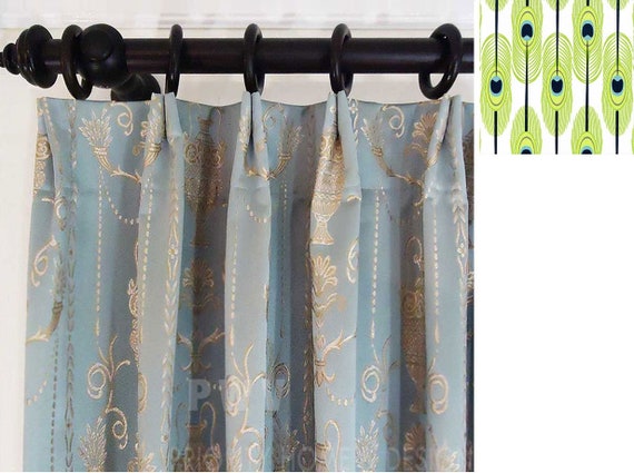 Long Lined Blackout Panels Pair Custom Pinch Pleated Embellished