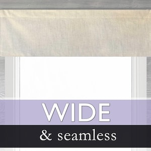 Lined Flat Valance; Solid Natural Linen Straight Valance, Heavy Linen Blend in Cream, Beige; Slub Linen in Natural; 52-1/2&quot; to 87&quot; Wide