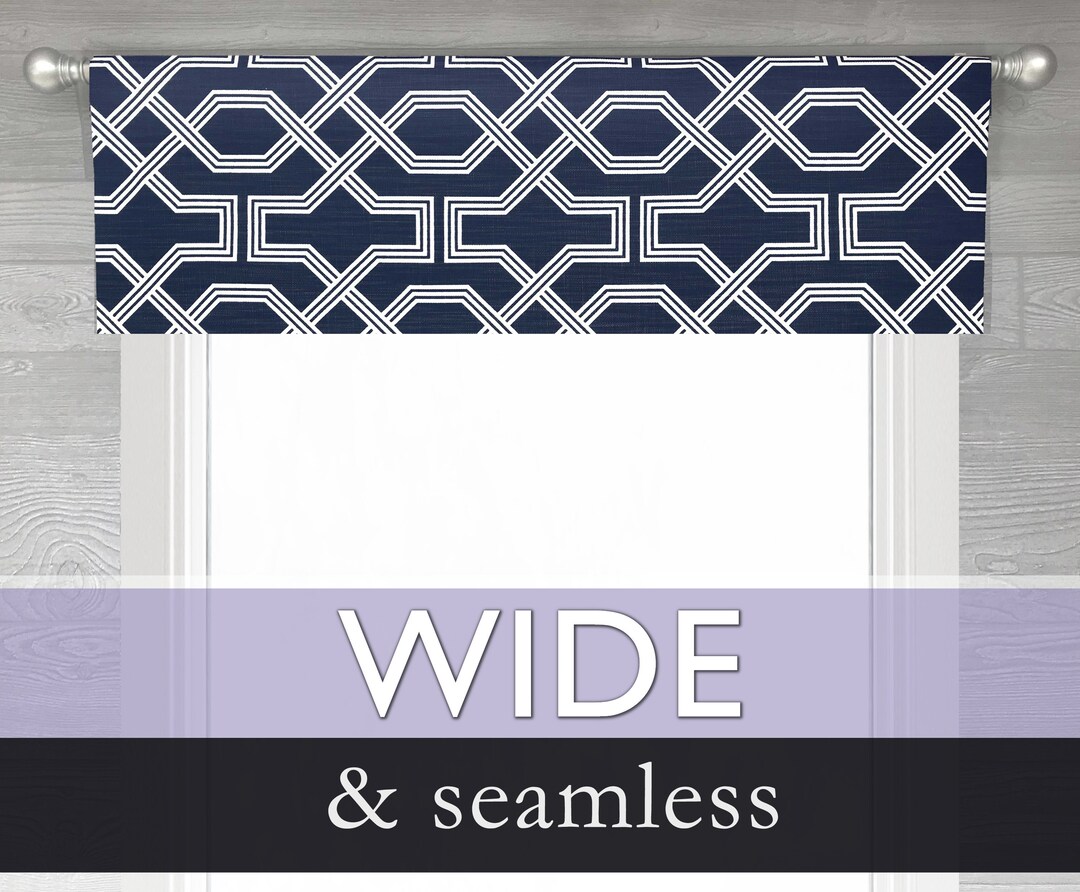 Lined Flat Valance Heavy Linen Straight Valance Geometric Etsy