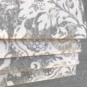 Custom Window Treatment Made with Belmont in Mist Fabric