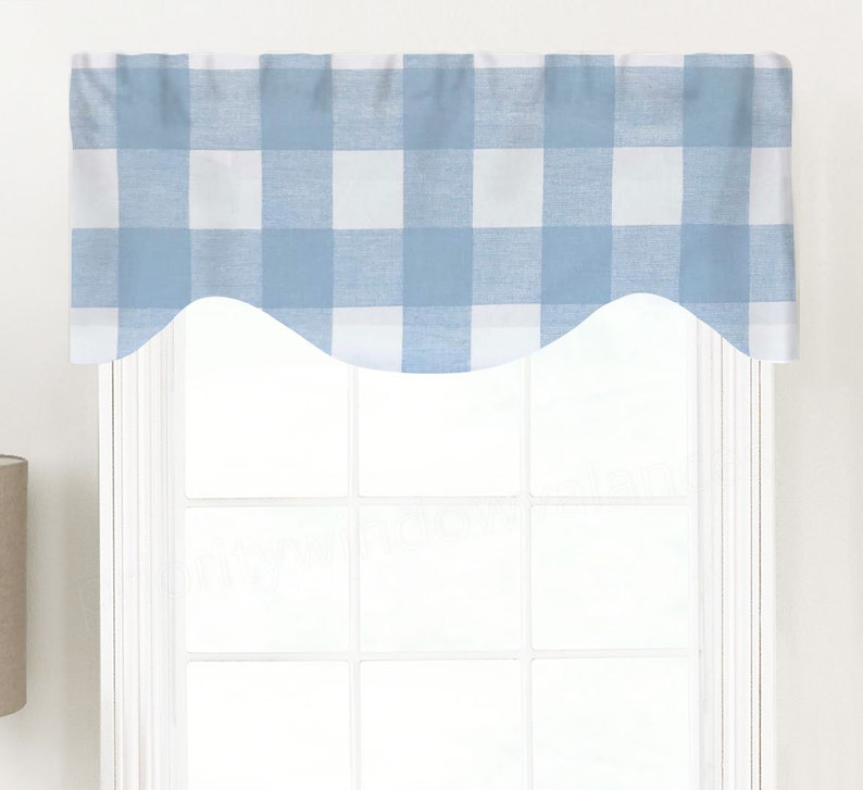 Shaped Rod Pocket Custom Valance Fits Single Window 33 | Etsy