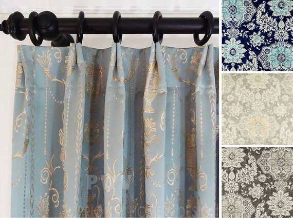Custom Euro Pleat Curtain Drapery Panels Pair Optional Trim Etsy