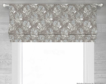 Alpena in Chocolate Faux (Fake) Roman Shade Window Valance;  Custom Curtain