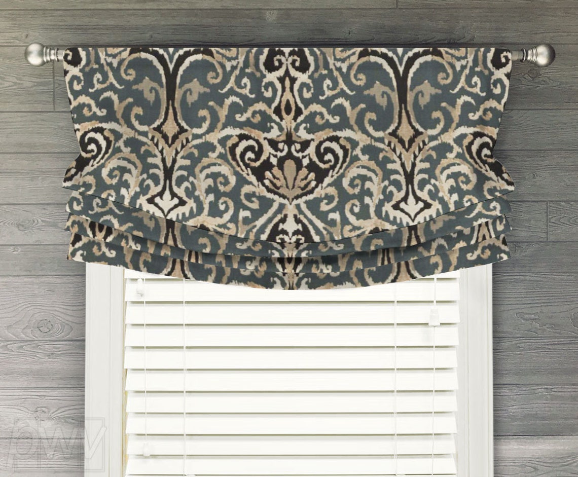 Custom Relaxed Roman Shade Balloon Valance For Single Window Etsy