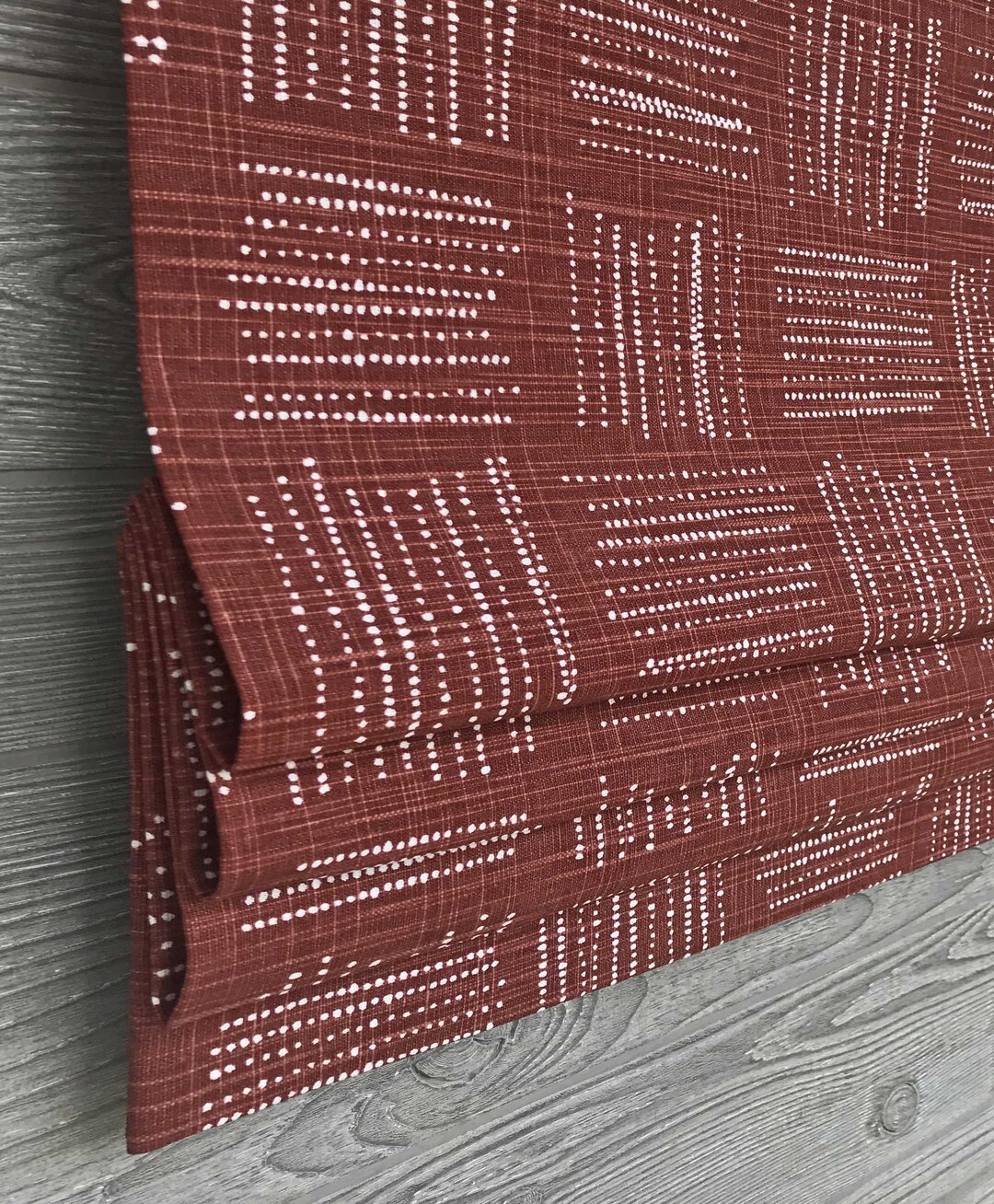 Lined Faux fake Flat Roman Shade Valance, Geometric Modern Design ...