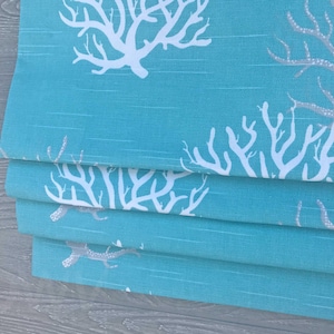 Custom Window Treatment Made with Isadella in Coastal Blue Fabric