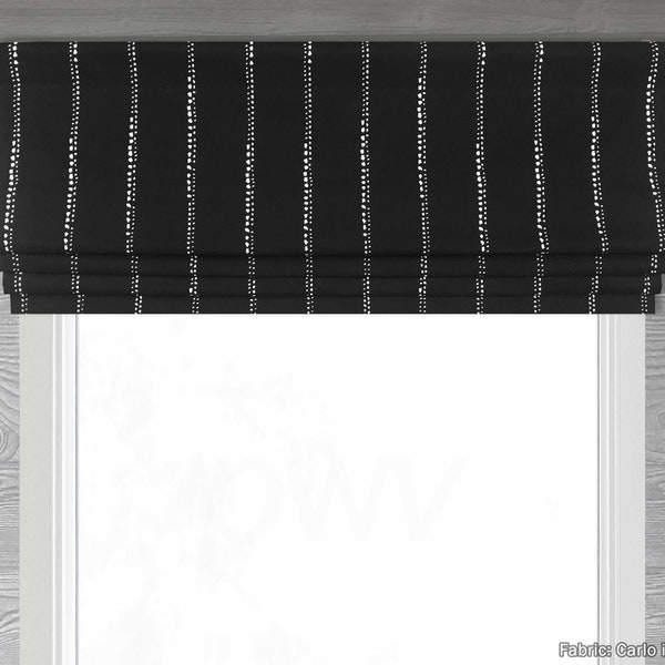 Custom Black and White Striped Roman Blinds Etsy