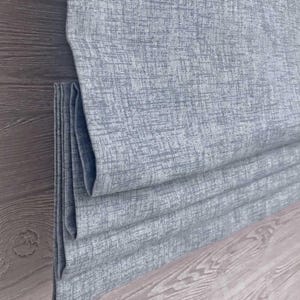 Roman Shade, Faux Shade Valance, Solid Print; Jackson in Vintage Blue