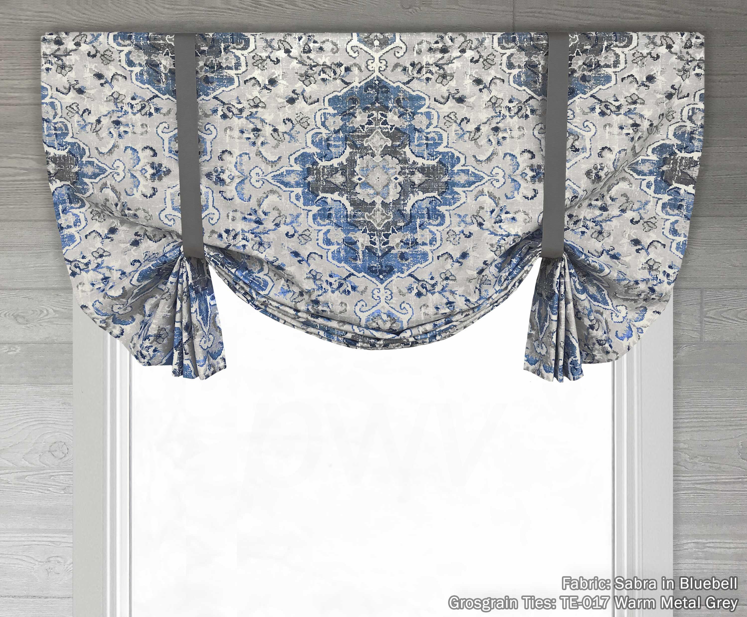 Custom Tailed Balloon Shade Valance W/ Deep Swags; Single to Wide