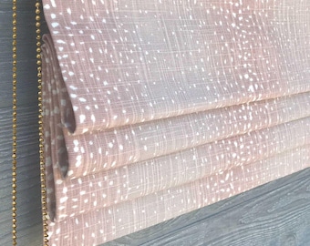 Roman Shade Made in Antelope in Port Fabric, Functional Slatted Blind, Custom Sized