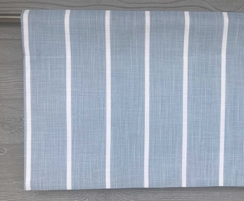 Lined Flat Valance Modern Farmhouse Stripe Straight Valance Dark Blue, Navy, Gray, Green Windridge up to 52W image 2