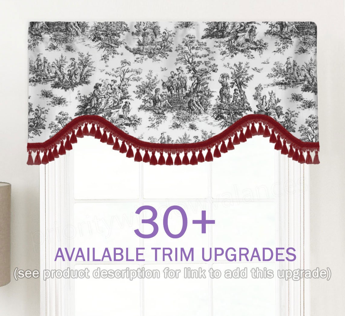 Shaped Rod Pocket Custom Valance Fits Single Window 33 | Etsy