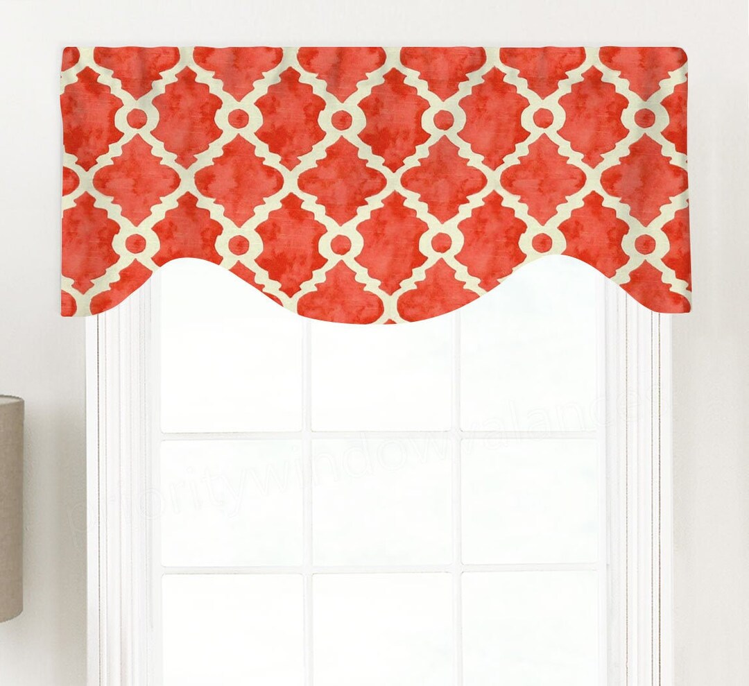 Shaped Rod Pocket Custom Valance Fits Single Window 33 42 - Etsy