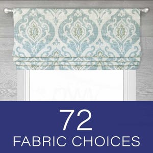Medallion / Ogee Faux Roman Shade Window Valance Made with Printed or Embroidered Fabrics
