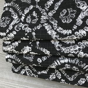 Lined Black and White Faux Flat Roman Shade Window Valance, Modern, Custom Sewn;  Braylon in Ink; up to 52 Inches Wide Custom Sizing
