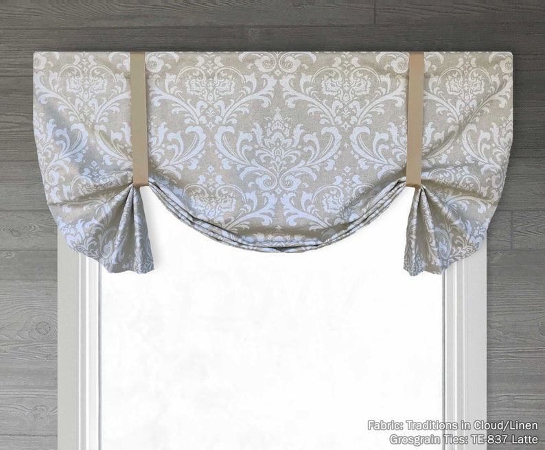Custom Tieup Balloon Shade Valance With Swags for Single to Etsy