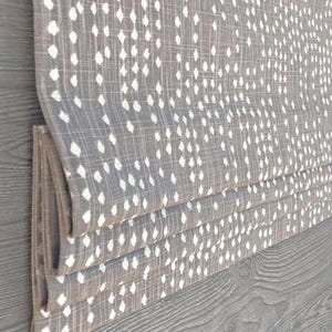 Roman Shade or Faux Shade Valance - Match With Pocket or Pleated Curtain, Modern , Geometric Modern in Light Taupe; Destiny in Dune