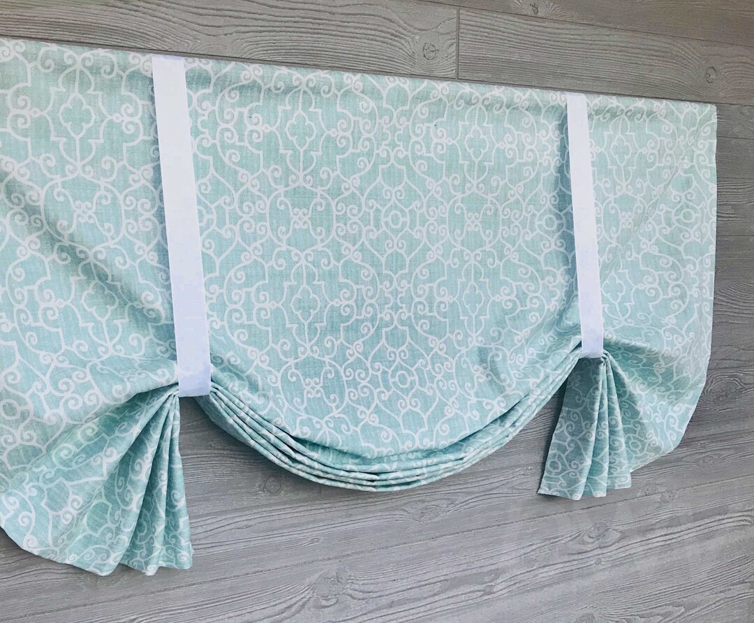 Custom Tailed Balloon Shade Valance With Swags Single to Wide Etsy