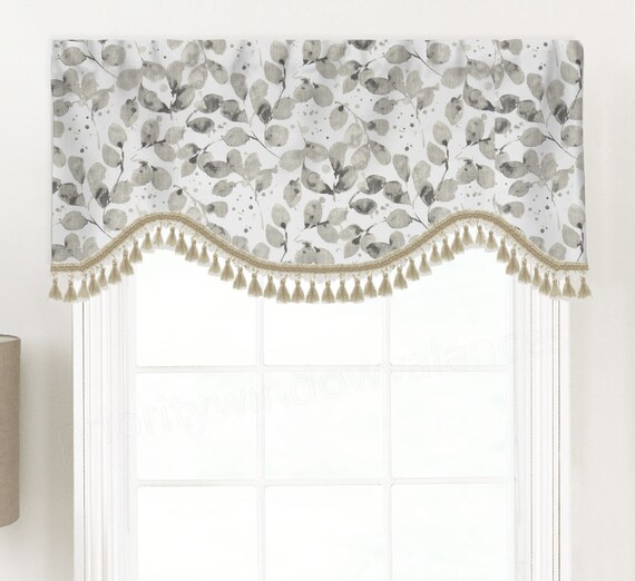 Shaped Rod Pocket Custom Valance Fits Single Window 33 | Etsy