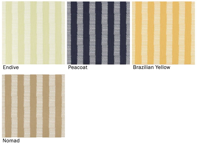 Lined Flat Valance Heavyweight Linen Blend Stripe Straight Etsy