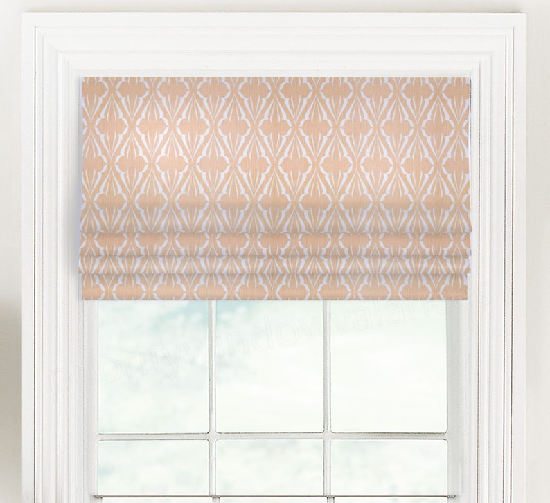 Custom Lined Faux Flat Roman Shade 34-14 to 50 Wide Blue, Green, or Salmon Pink Premier Prints Scott Living Biscay