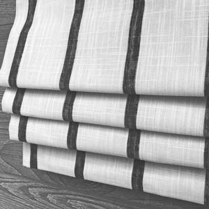 Custom Window Treatment Made with Miles in Ink Textured Fabric