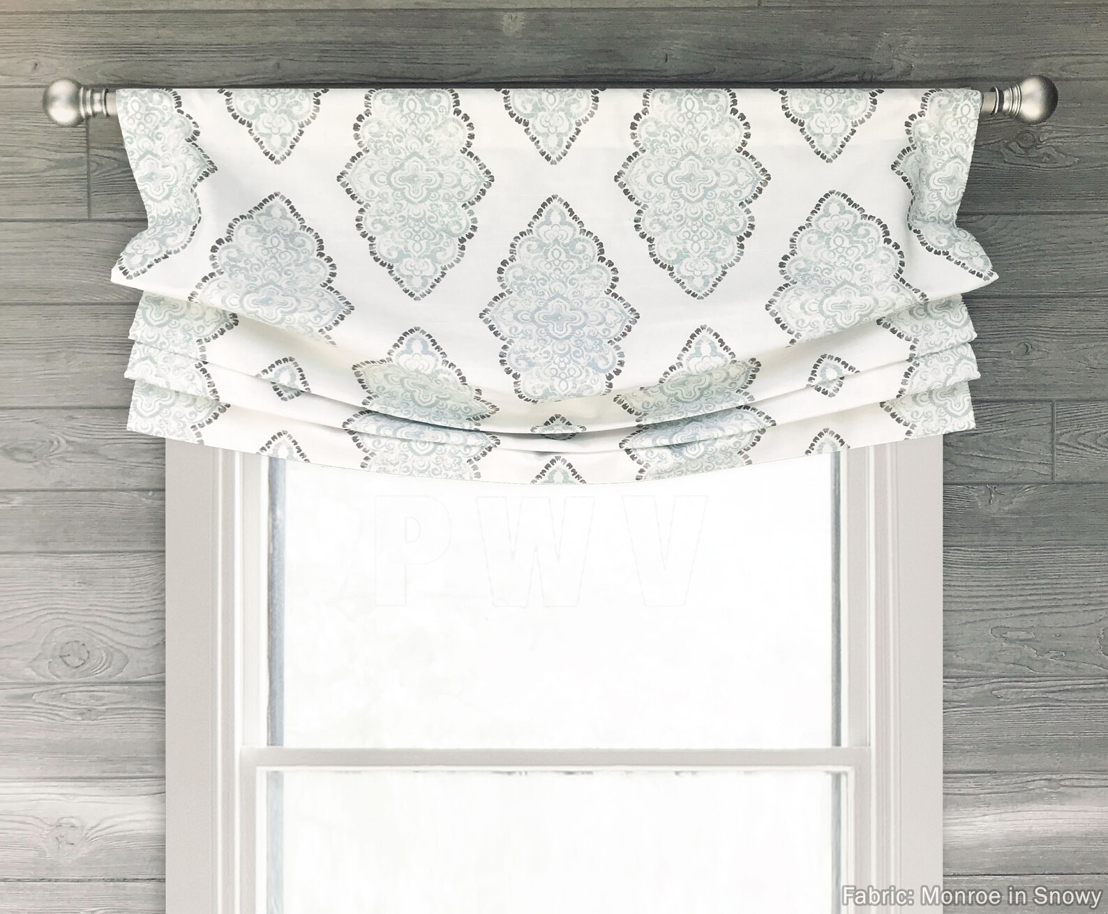 Custom Relaxed Roman Shade Balloon Valance Teal Blue Green Etsy